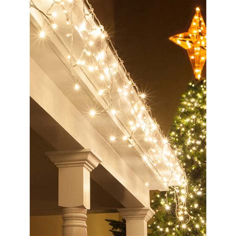 70 Warm White 5mm Led Icicle Light Set With White Wire Bulbamerica