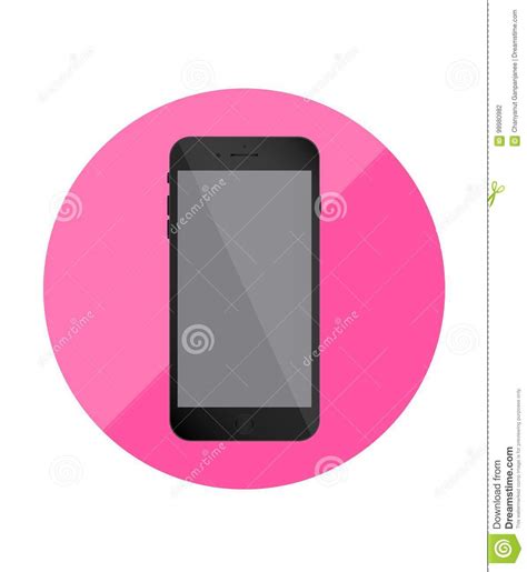 Smartphone Single Flat Icon Pink Icon For Application Stock Vector