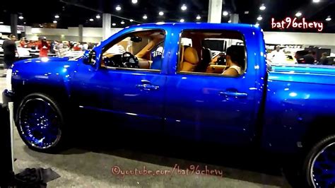 Candy Blue Silverado Truck On 26 Forgiatos V103 Car Show Hd Youtube