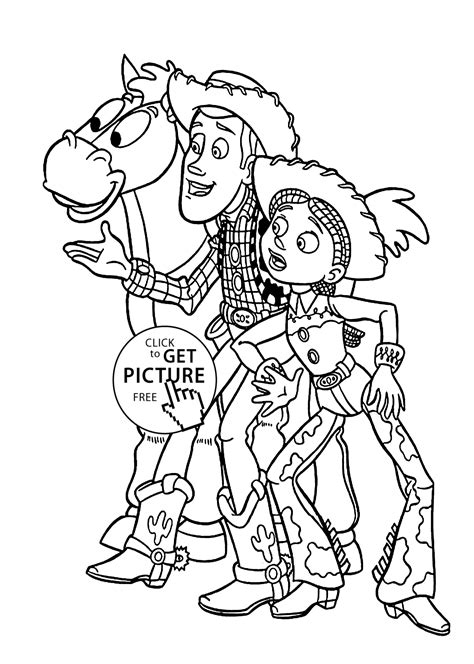 Cowboys From Toy Story Coloring Pages For Kids Printable Free