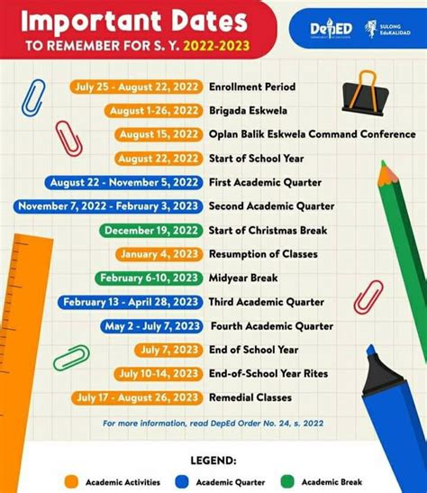 Deped School Year Calendar 2021 To 2022 Philippines 2023 Printable
