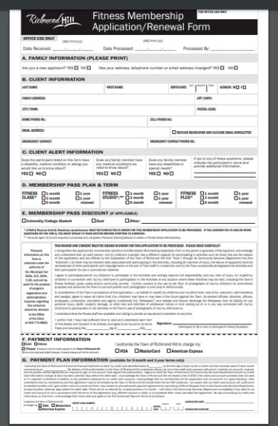 gym membership contract templates sample