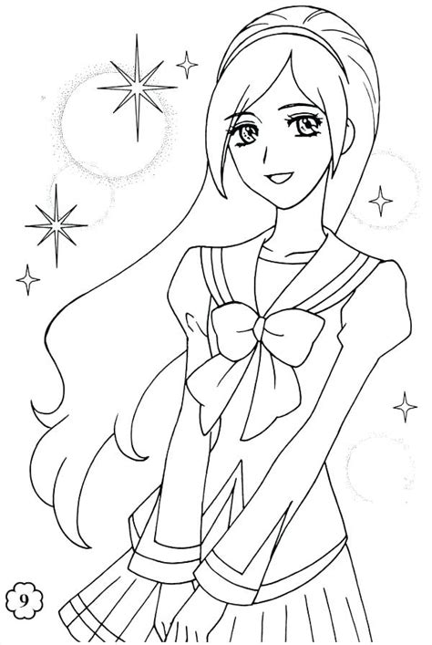 Cartoon Girl Coloring Pages At Free Printable