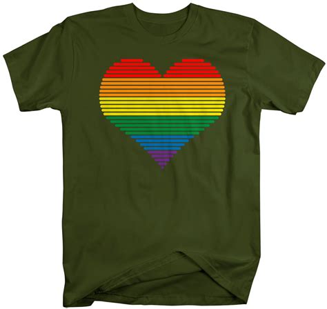 Men S Lgbt T Shirt Gay Pride Shirts Heart Gay T Shirt Etsy