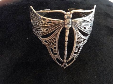 Vintage Sterling Silver Dragonfly Cuff Bracelet Etsy Vintage