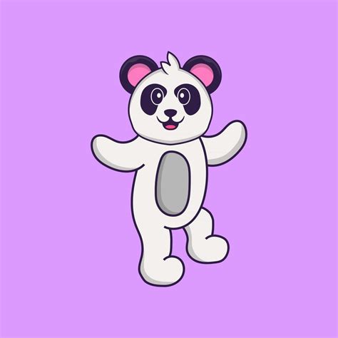 Cute Panda Is Dancing Animal Cartoon Concept Isolated Can Used For T
