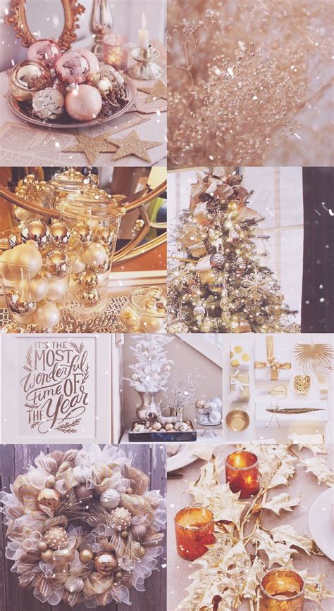 Gold Christmas Xmas Wallpaper Sparkly Glitter Pretty Background