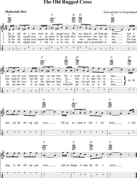 The Old Rugged Cross Easy Mandolin Sheet Music And Tab With Chords And Lyrics In 2023 Banjo