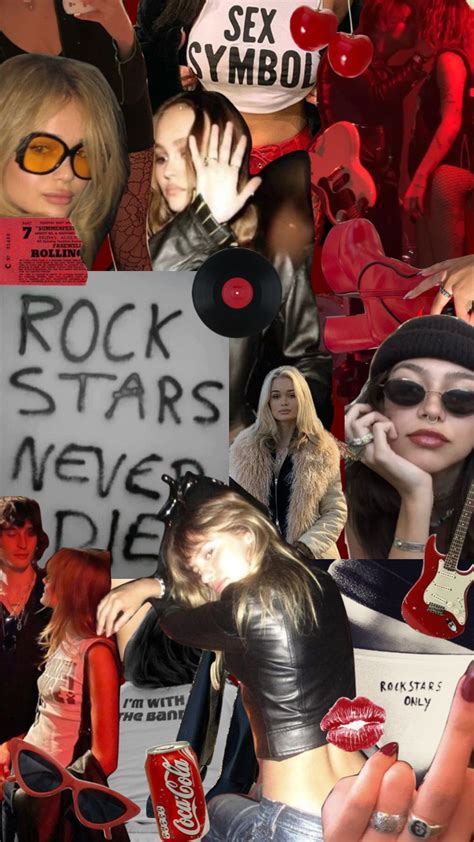 Rockstar Gf Vibes Moodboard Collage Aesthetic Rockstargf Vibes In