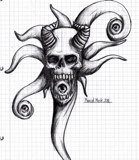 Devil Skull Sketch By Noobdevil On Deviantart