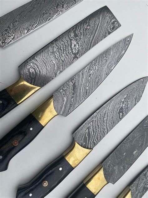 8 Pieces Professionals Custom Handmade Damascus Steel Chefs Etsy In