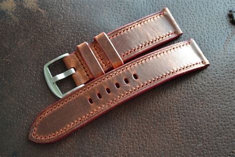 24 Mm Xxl Handmade Horween Leather Watch Strap Custom Made By Etsy Uk