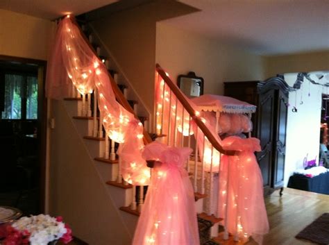 Use the second type if you wish to light up the terrace or backyard. Staircase draped in tulle and lights | Decoration Ideas ...