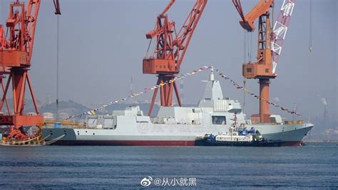 Shipyard In China Launched The 25th Type 052d And 8th Type 055