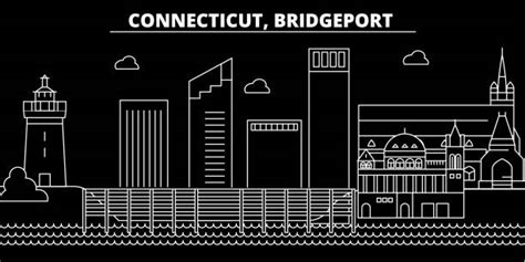 Bridgeport Connecticut Skyline Illustrations Royalty Free Vector