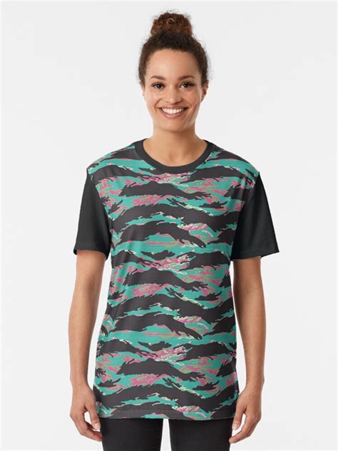 Miami Tiger Stripe Camouflage T Shirt For Sale By Abakan Redbubble Military Graphic T