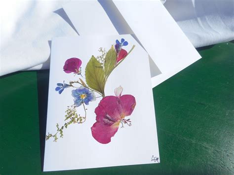 Original Hand pressed Flowers Greeting Card. Real pressed | Etsy | Pressed flowers, Beautiful ...