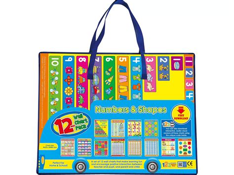 Numbers & Shapes (12 Wall Charts) - Educational Wall Chart Pack in Eng