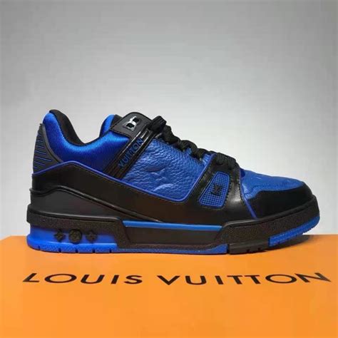 Louis Vuitton Lv Unisex Lv Trainer Sneaker Black Monogram Embossed