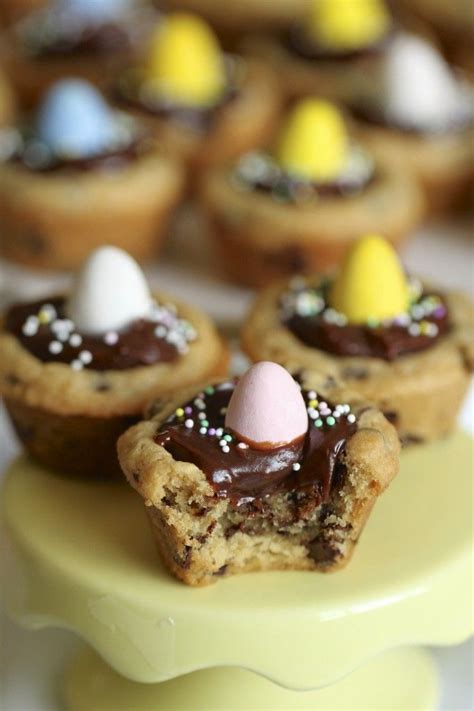 Chocolate Chip Cookie Cups With Milk Chocolate Ganache
