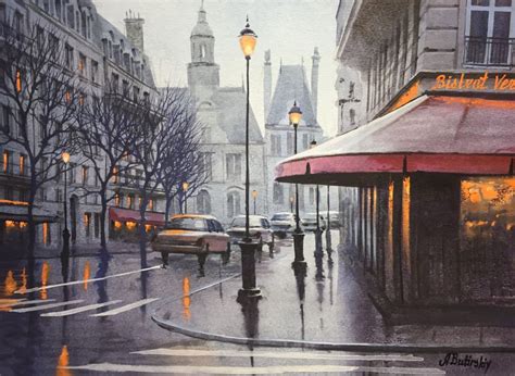 Alexei Butirskiy 2019 Show Originals Watercolor Rue Saint Dominique