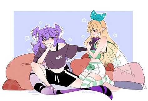 Selen Tatsuki And Pomu Rainpuff Nijisanji And More Drawn By Buttonheart Danbooru