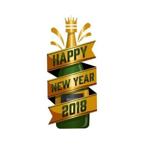 Free Vector Modern Happy New Year 2018 Celebration Card