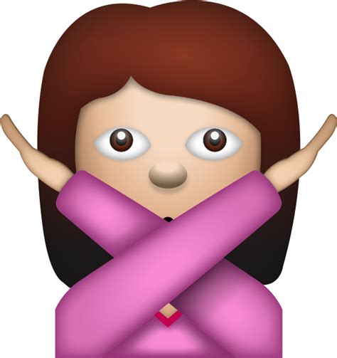 Download Woman Saying No Emoji Crossed Arms Emoji Transparent