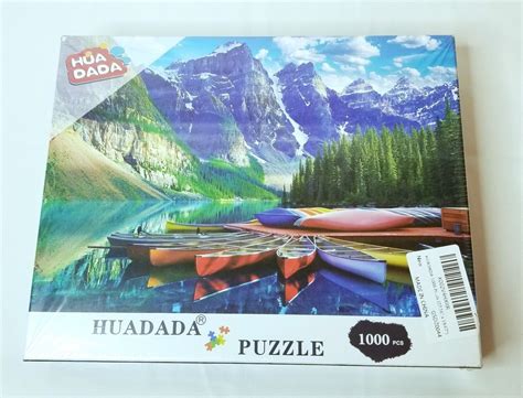 Huadada Jigsaw Puzzle 1000 Pc Canoes At Moraine Lake Banff Canada