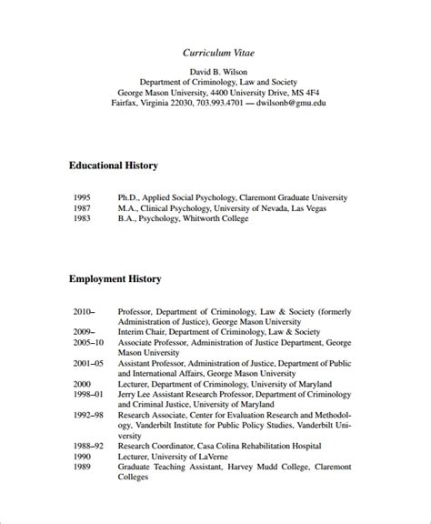 The best cv examples for your job hunt. FREE 10+ Employment History Templates in MS Word | PDF