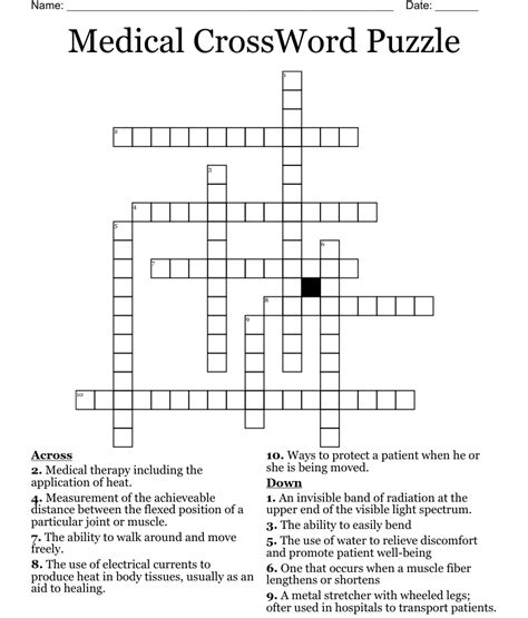 Medical Crossword Puzzle Wordmint