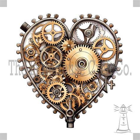Steampunk Love Hearts Clip Art 12 High Quality S Digital Planner
