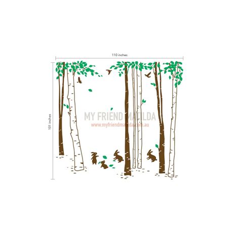 Bunny Forest Tree Wall Decal Sticker For Nursery Removable Wall