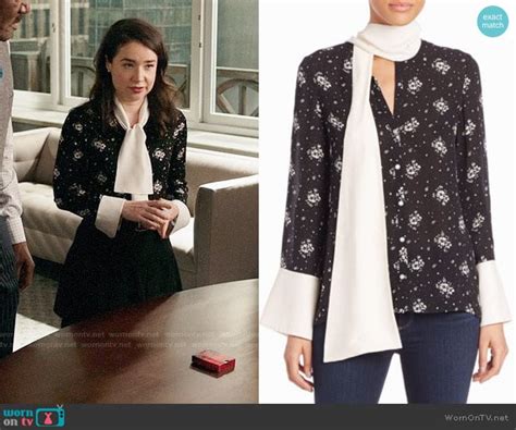 Wornontv Marissas Black And White Floral Blouse On The Good Fight Sarah Steele Clothes And