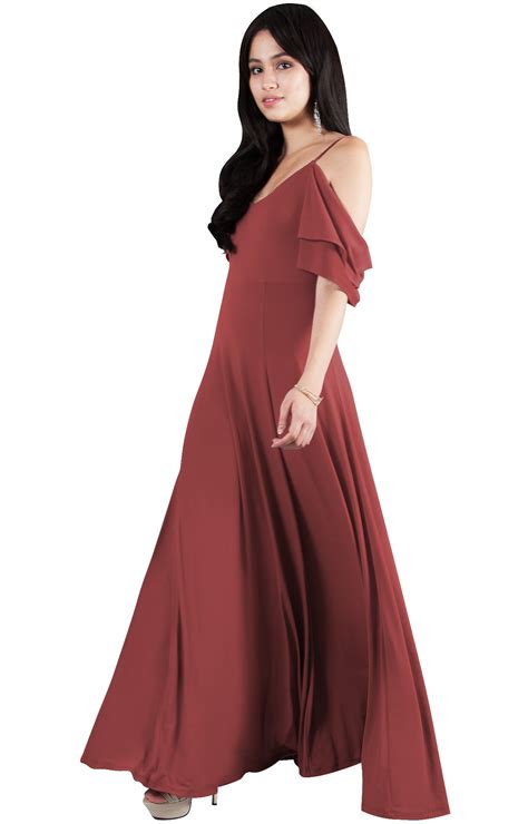 Viris Zamara Womens Long V Neck Short Sleeve Sexy Cold Shoulder Evening Maxi Dress