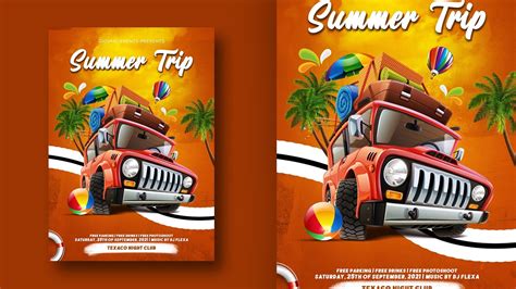 Summer Trip Vacation Poster Design Photoshop Tutorials Youtube