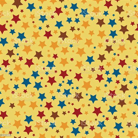 Colorful Stars Vector Seamless Pattern Starry Sky Space Star Background