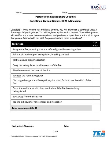 Checklist for monthly inspection of fire extinguishers pdf filechecklist for monthly inspection of fire extinguishers yes no n/a 1. Portable Fire Extinguishers-Checklist-CO2 0