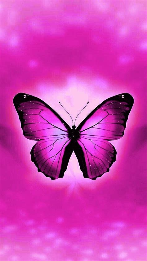 Pink Iphone Glowing Butterfly Wallpaper Pic Weiner