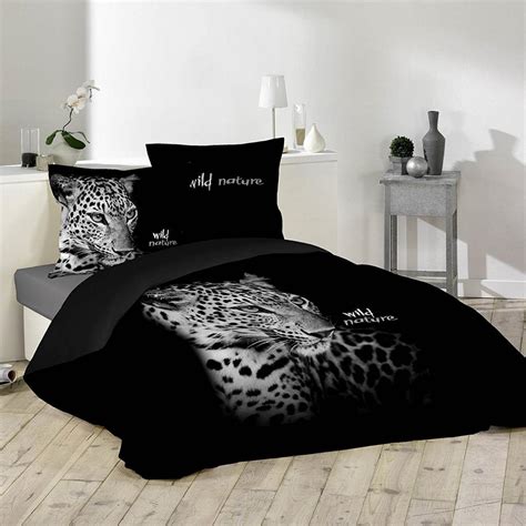 Check spelling or type a new query. Parure Housse de couette Léopard Wild Nature noire 100% ...