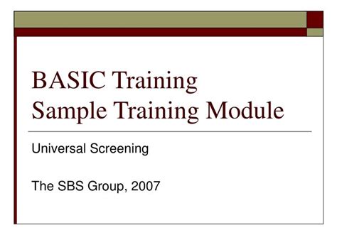 A file containing python code, for example: PPT - BASIC Training Sample Training Module PowerPoint ...