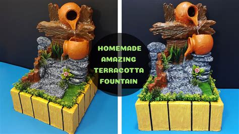 How To Make Beautiful Terracotta Fountain At Home Cemented Tabletop