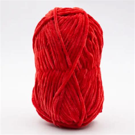 Fil Fantaisie Pingouin Pingo Chenille Rouge Laine Fantaisie Aspect