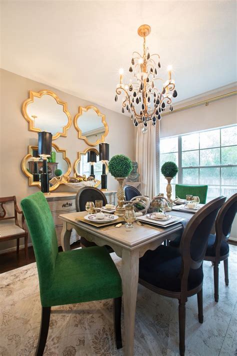 Beautiful Dining Room Mirrors To Inspire You Green Dining Room Gold