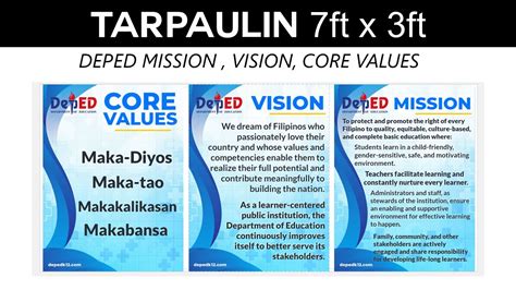Deped Mission Vision Core Values Youtube