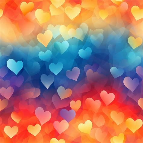 Premium Ai Image Colorful Hearts On A Colorful Background Hd