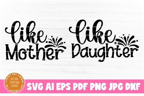 Best Friends Shirt Printable Vector Clip Art Like Mother Like Daughter Svg Cut File Commercial