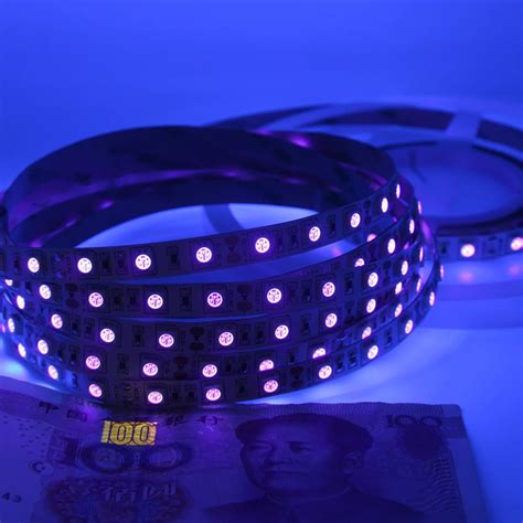 1m 5m Dc12v 35285050 Uv Ultraviolet Purple 60ledm Strip Lamp Black