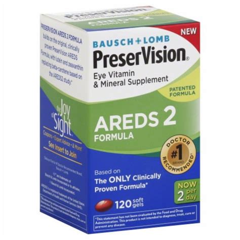 Bausch Lomb PreserVision Areds Formula Eye Vitamin Mineral Supplement Soft Gels Ct