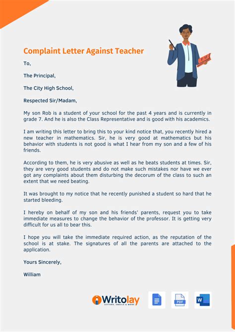 Sample Letter To Principal From Parent To Request Teacher Sample